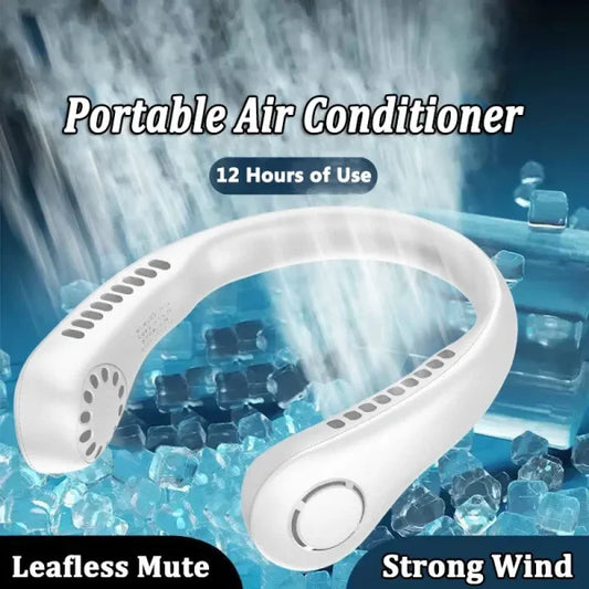 Mini Neck Portable No Bladeless Hanging Neck Rechargeable Air Cooler