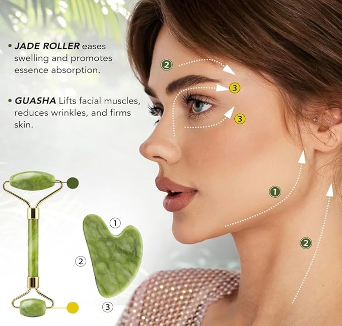 Gua Sha & Jade Roller Facial Tool